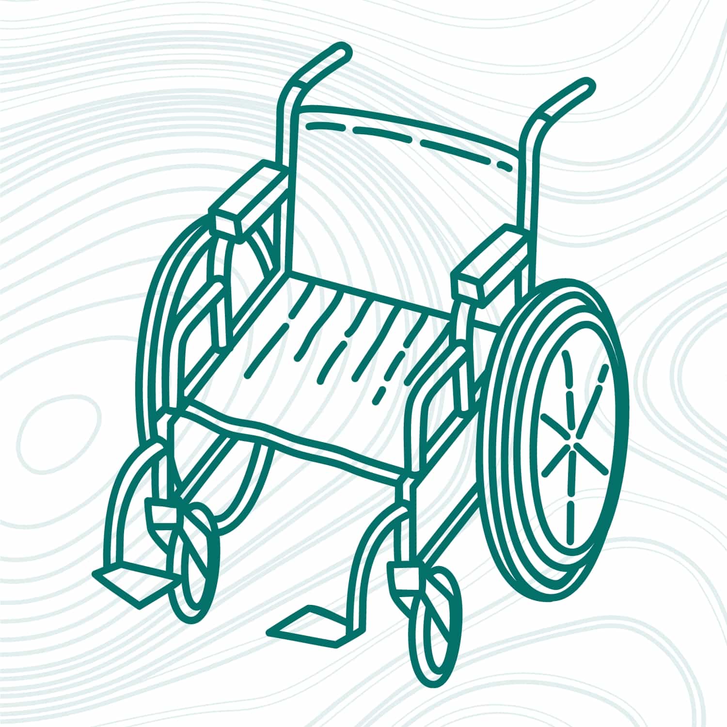 Illustration fauteuil roulant cabinet d'ostéopathie d'Issy-Ostéo et Vincent Parisi